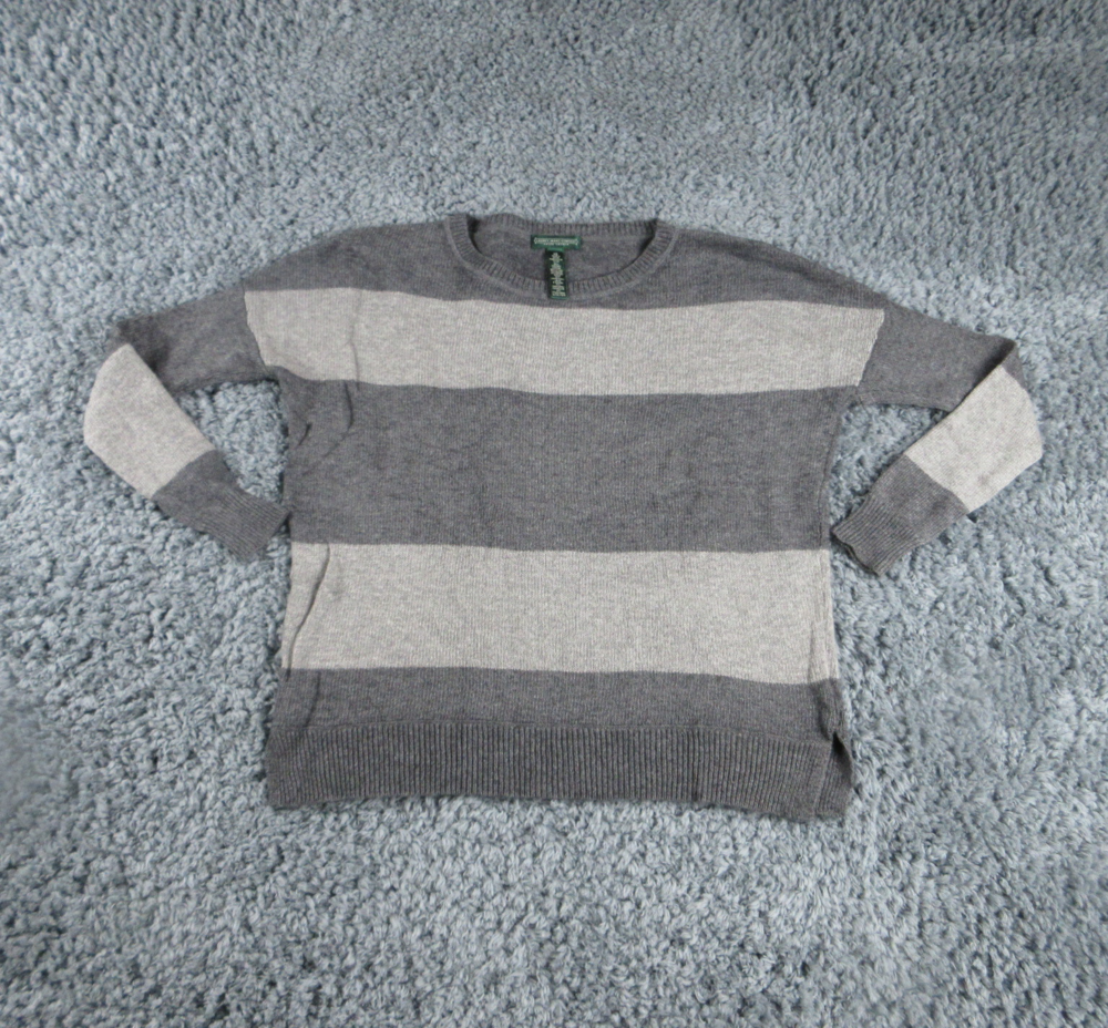 Lauren Jean Co. Sweater Womens XS Gray Striped Wool Cashmere Blend Tunic